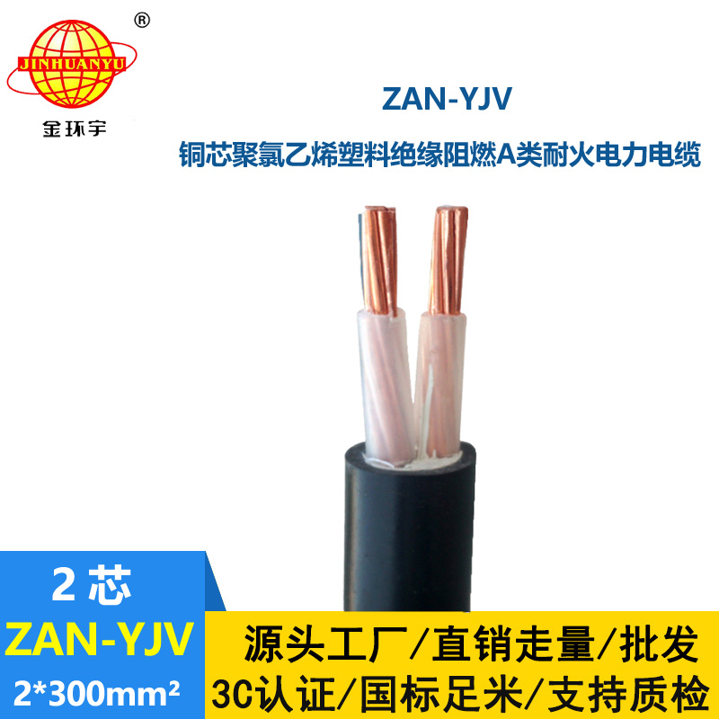 金環(huán)宇電線電纜 yjv阻燃電纜 耐火電力電纜ZAN-YJV 2X300平方