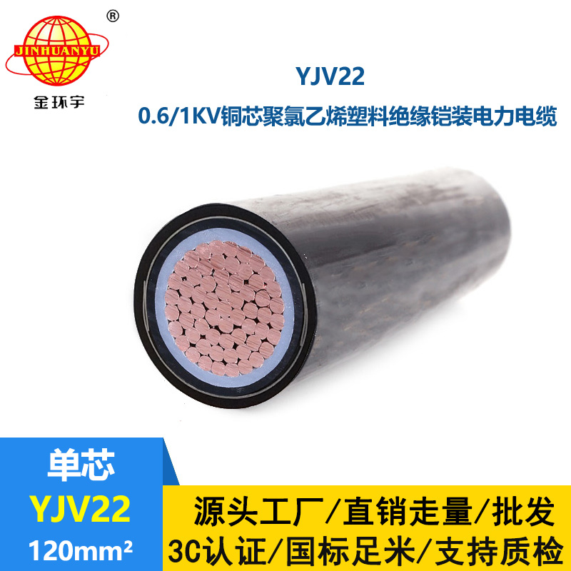 金環(huán)宇電線(xiàn)電纜 低壓鎧裝電力電纜YJV22-120平方 yjv22電纜
