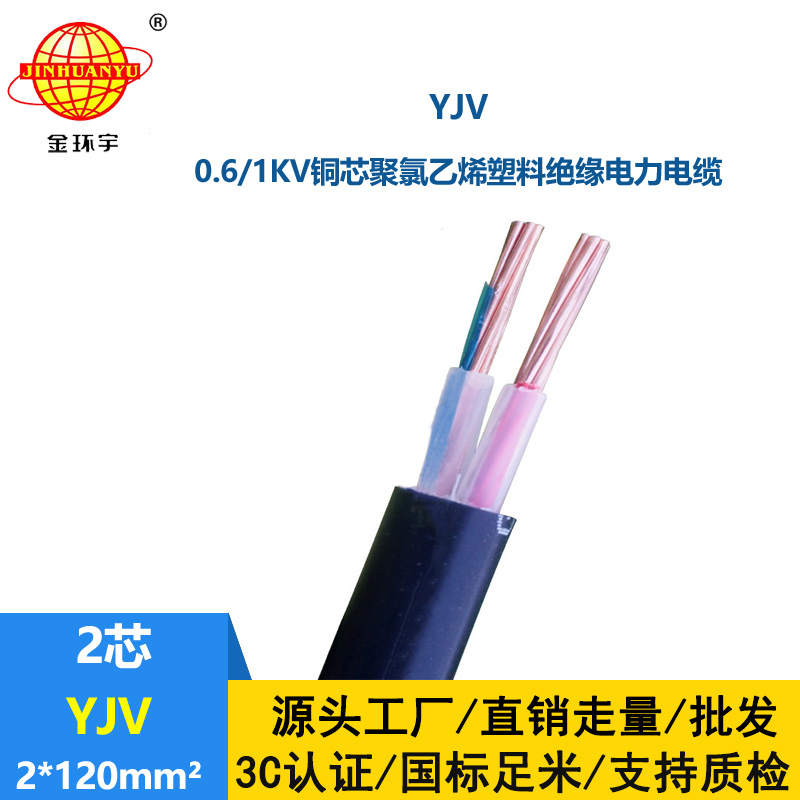 金環(huán)宇電線電纜 深圳電纜yjv銅芯電力電纜YJV 2x120平方