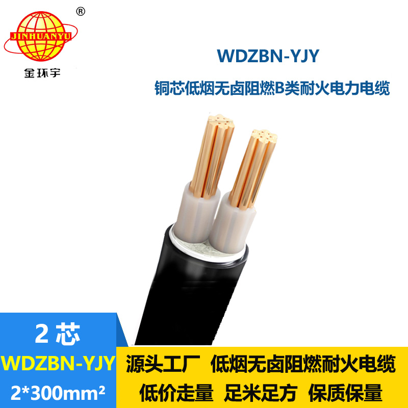 金環(huán)宇電纜 b級阻燃耐火電纜 WDZBN-YJY 2X300平方 低煙無鹵電纜